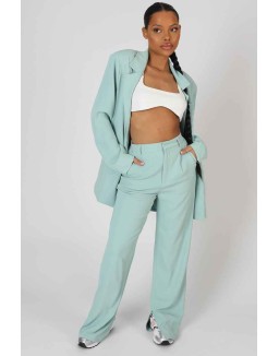 Split Detail High Waisted Dad Trouser Peppermint