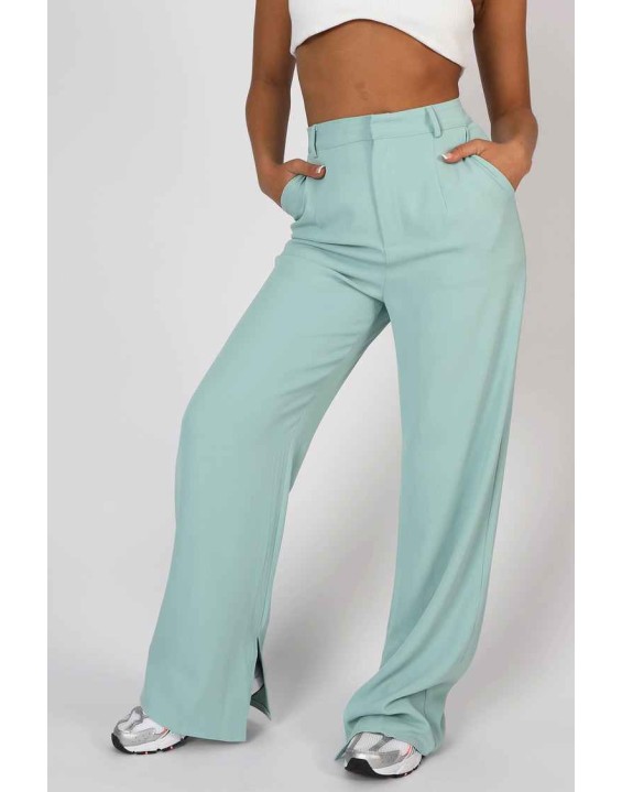 Split Detail High Waisted Dad Trouser Peppermint