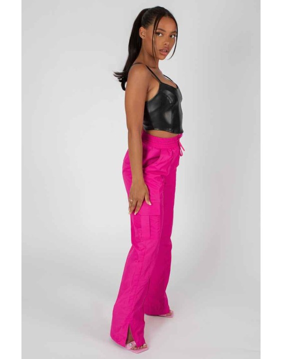 Seam Pu Corset Top Black