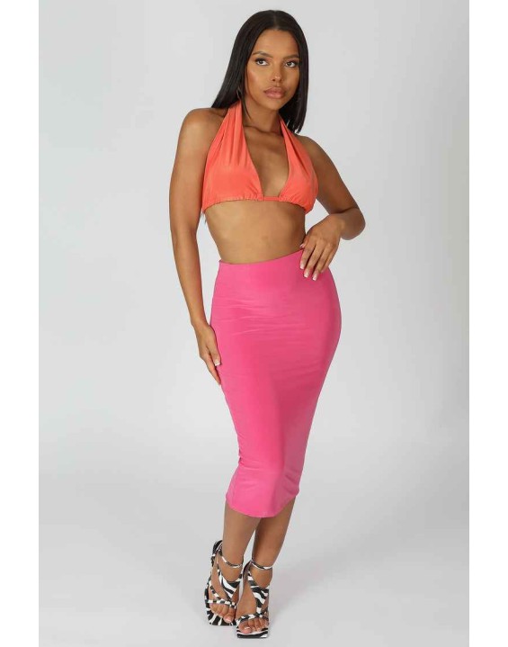 Slinky Halterneck Top Orange