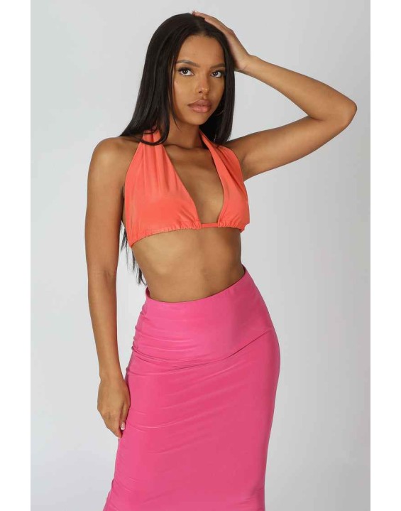 Slinky Halterneck Top Orange