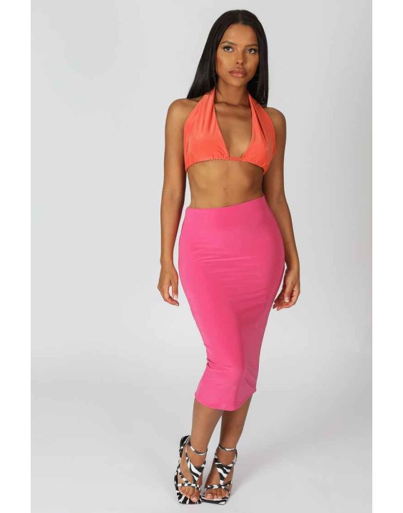 Slinky Halterneck Top Orange