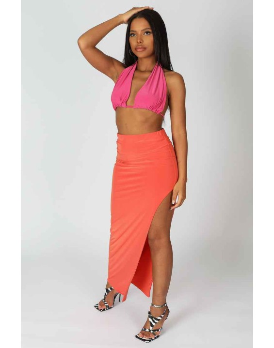 Slinky Midaxii Skirt Orange