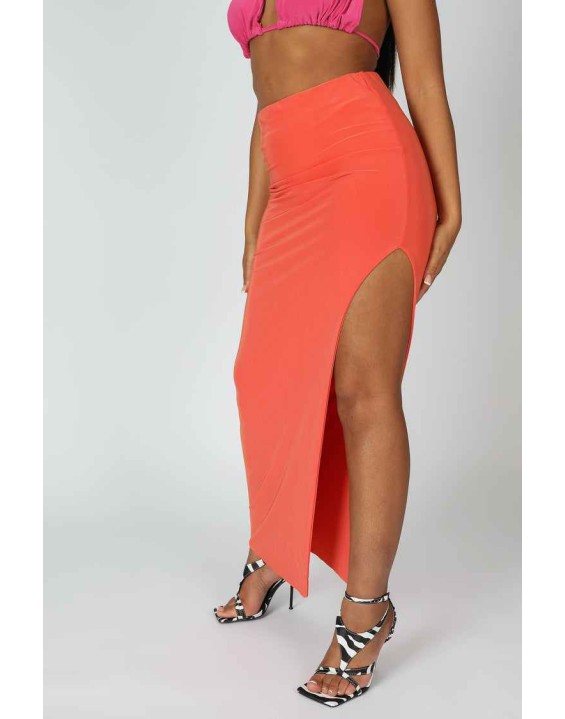 Slinky Midaxii Skirt Orange