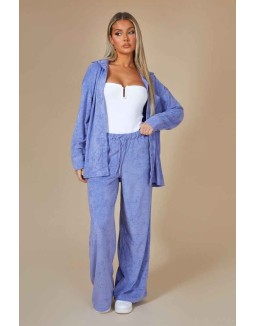 Oversized Towelling Shirt Purple