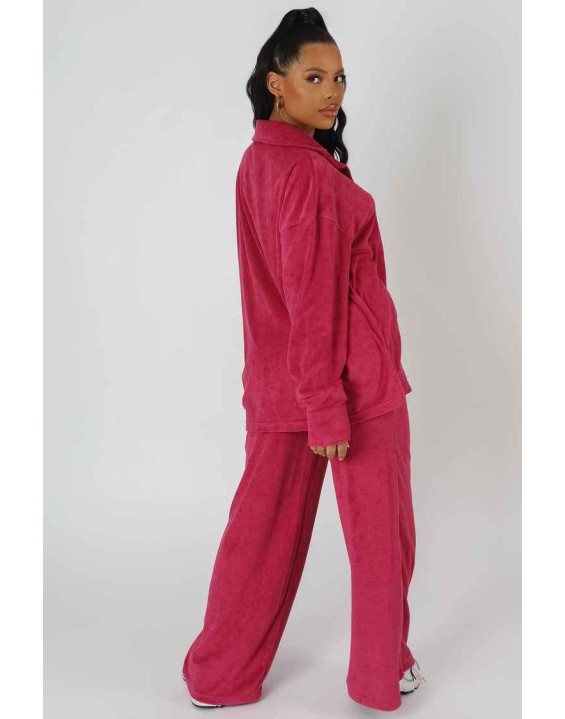 Oversized Towelling Shirt Pink