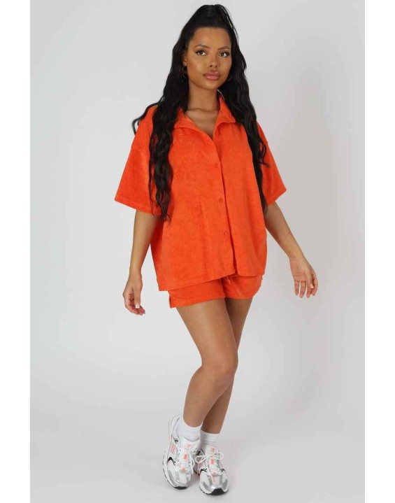 Towelling Runner Shorts Orange