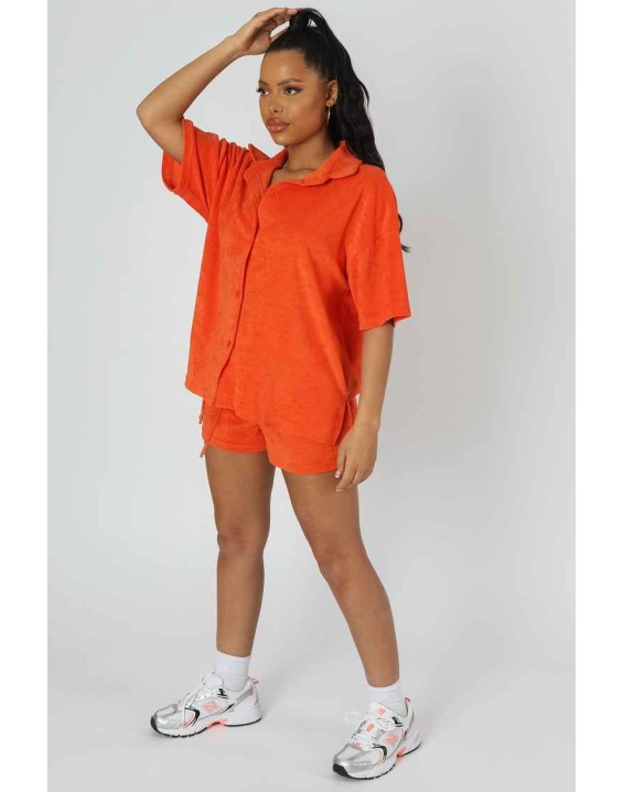 Towelling Runner Shorts Orange