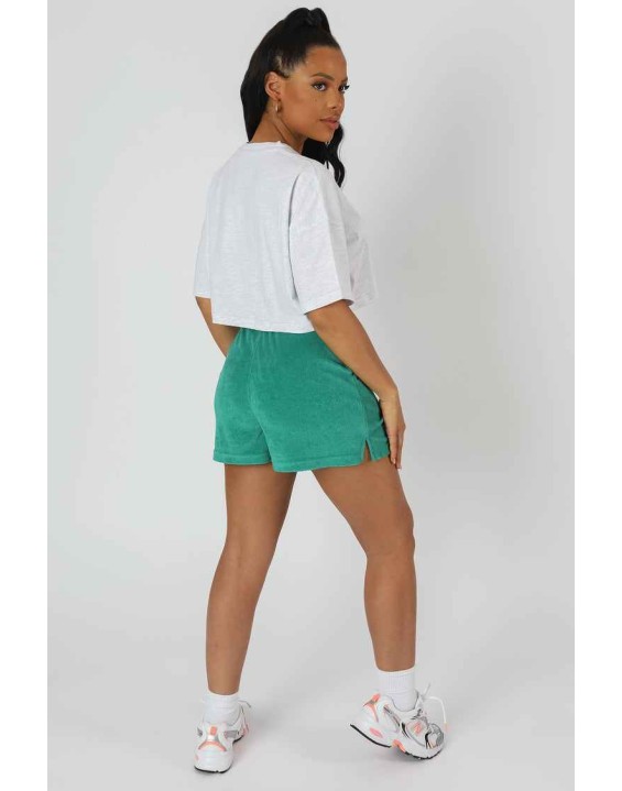 Towelling Runner Shorts Green