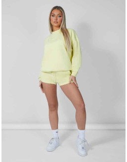 Amalfi Coast Embroidered Oversized Sweatshirt Lemon