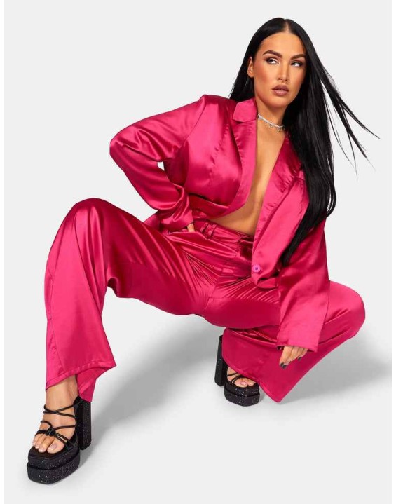 Satin Dad Blazer Pink