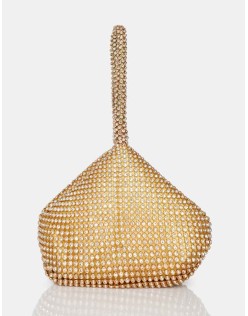 The Lavender Gold Diamante Mini Pouch Party Bag