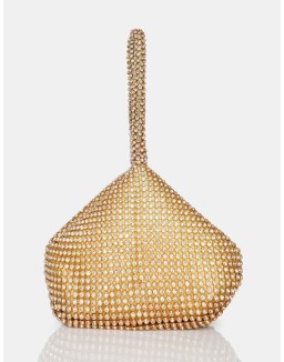 The Lavender Gold Diamante Mini Pouch Party Bag