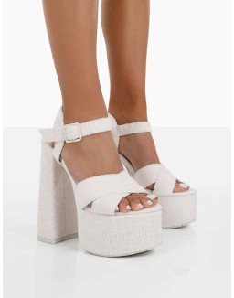 Content Ecru Towelling Chunky Platform Sandal High Heels