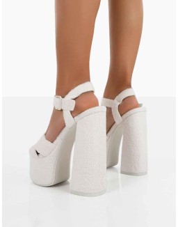 Content Ecru Towelling Chunky Platform Sandal High Heels