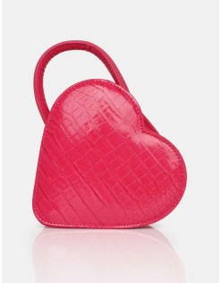 The Roux Bright Pink Croc Heart Grab Bag