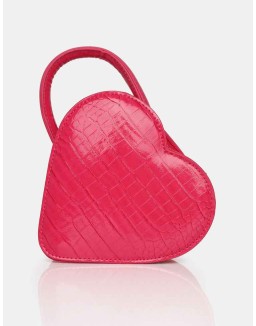 The Roux Bright Pink Croc Heart Grab Bag