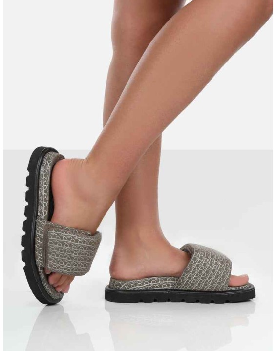 Sweeter Multi Print Padded Slide Sandals
