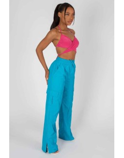 90's Butterfly Slinky Wrap Top Pink