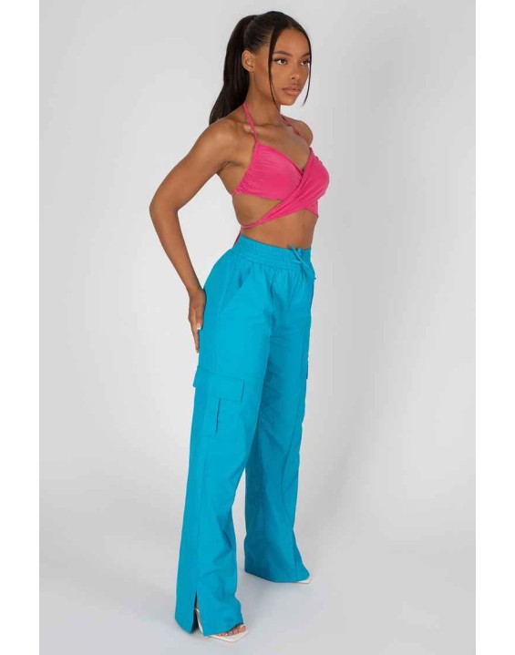 90's Butterfly Slinky Wrap Top Pink