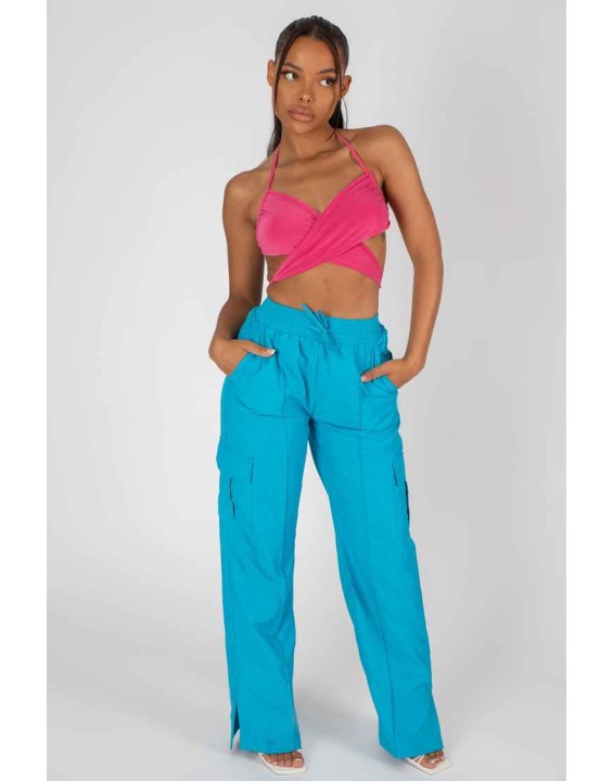 90's Butterfly Slinky Wrap Top Pink