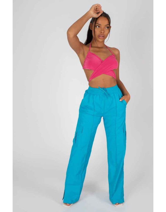 90's Butterfly Slinky Wrap Top Pink