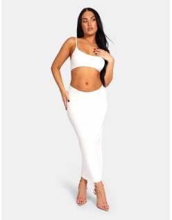 Strappy Low Waist Midaxi Dress White