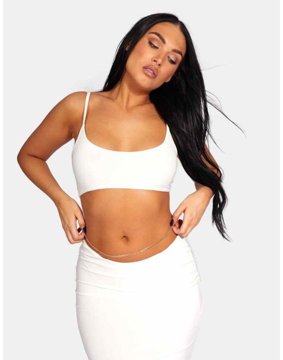 Strappy Low Waist Midaxi Dress White