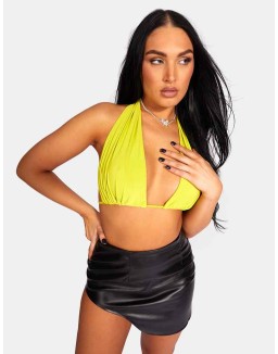 Slinky Halterneck Top Lime