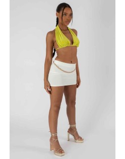 Slinky Micro Mini Skirt White