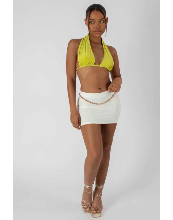 Slinky Micro Mini Skirt White