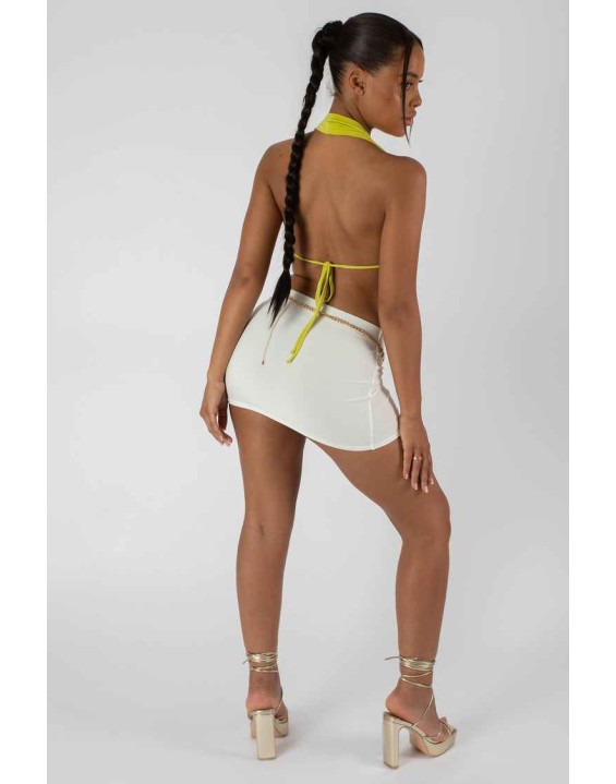 Slinky Micro Mini Skirt White
