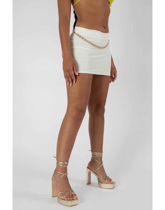 Slinky Micro Mini Skirt White
