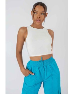 Slinky Racer Top White