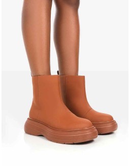 Caia Tan Chunky Sole Ankle Boot