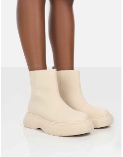 Caia Nude Chunky Sole Ankle Boot