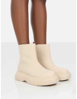 Caia Nude Chunky Sole Ankle Boot