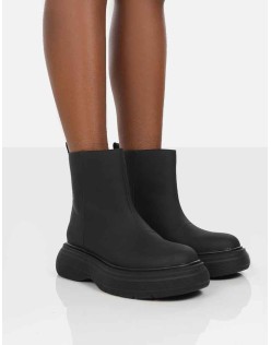 Caia Black Chunky Sole Ankle Boot