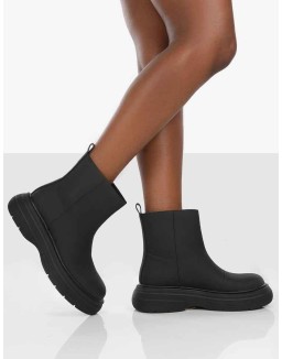 Caia Black Chunky Sole Ankle Boot