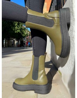 Barbie Dark Khaki Pu Chelsea Boots