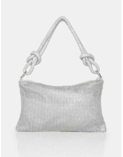 The Lillia Silver Diamante Bag