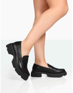 Camden Black PU Chunky Loafers