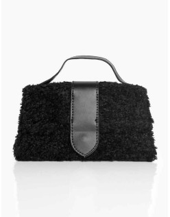 The Mika Black Shearling Mini Bag