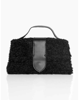 The Mika Black Shearling Mini Bag