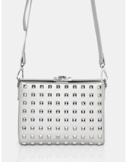 The Jose Silver PU Metal Studded Bag