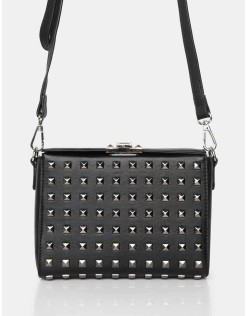 The Jose Black PU Metal Studded Bag