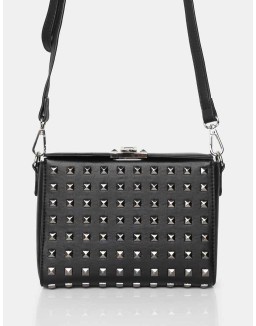 The Jose Black PU Metal Studded Bag