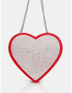 The Phillippa Red PU Diamante Bag