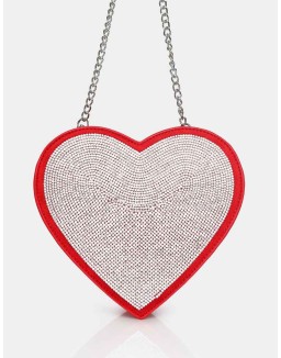 The Phillippa Red PU Diamante Bag