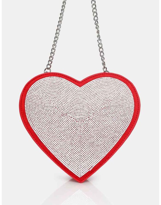 The Phillippa Red PU Diamante Bag